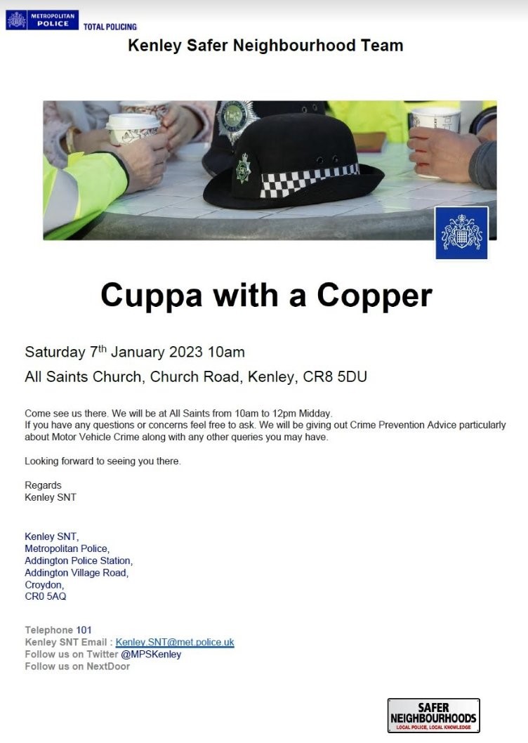 Cuppa with a coppa 7th January 2023