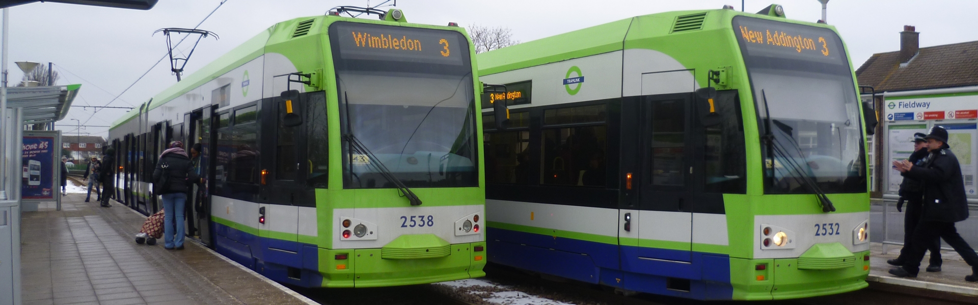 Trams at Fieldway Tram Stop