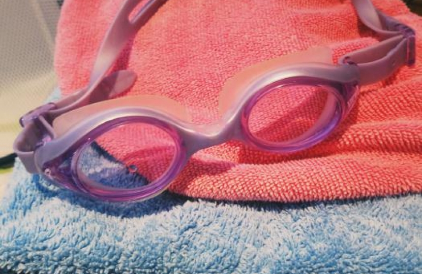 Goggles on towel