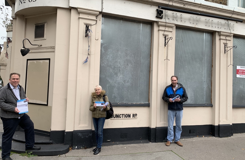 Jason, Maria & Michael delivering planning news leaflets in Junction Road