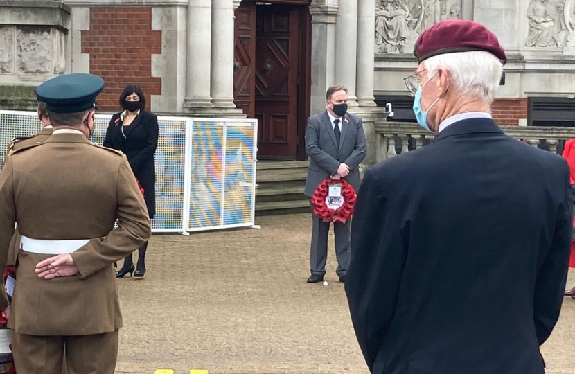 Cllr. Jason Perry at the Croydon Cenotaph