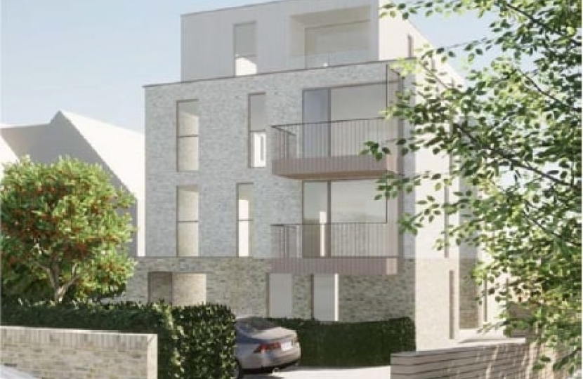 Proposed poorly designed block of flats at 34 Brownlow Road