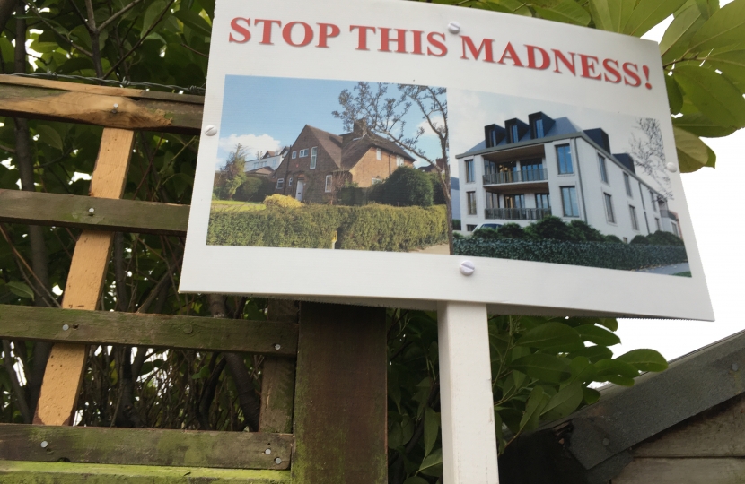 Poster in Harewood rd protesting about planning application 