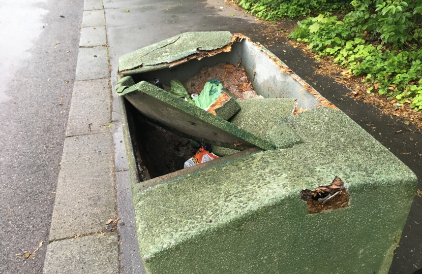 Damaged Salt Bin Croham Manor rd