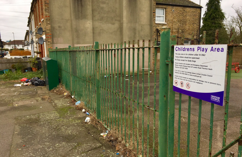 Litter next to Children's Playground in Norbury!