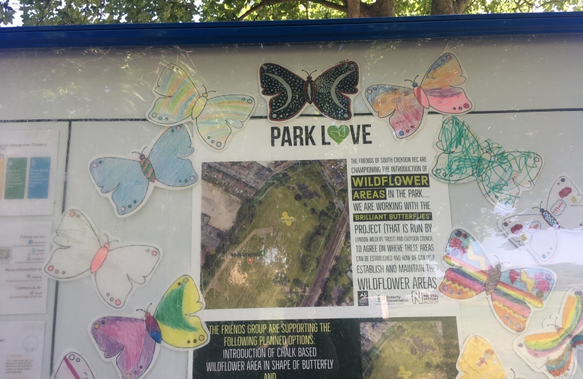 Notice Board in South Croydon Recreation Ground