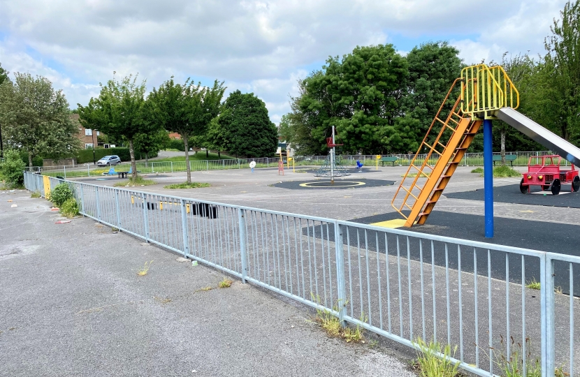 Litter in Children's Playground, New Addington. 