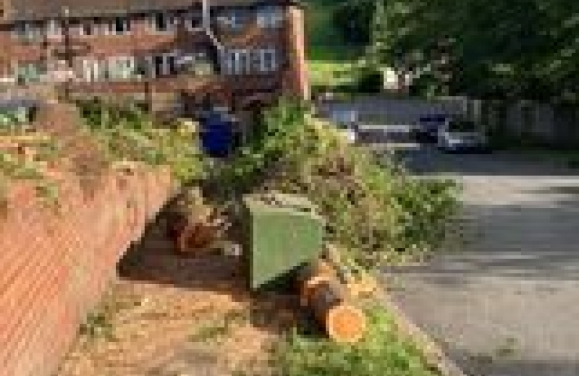 Debris Left on Pavement outside 89 Hyde Road