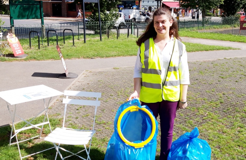 Helen Redfern at Sanderstead Rec Litter Pick