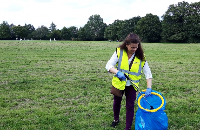 Helen Redfern at Sanderstead Rec Litter Pick