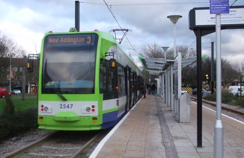 A Tram at New Addington Station