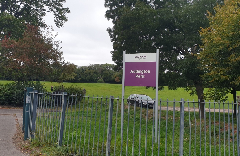 View of the entrance to Addington Park