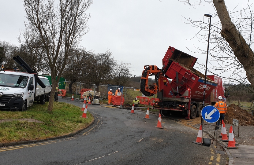 View of Huntingfield work by National Grid