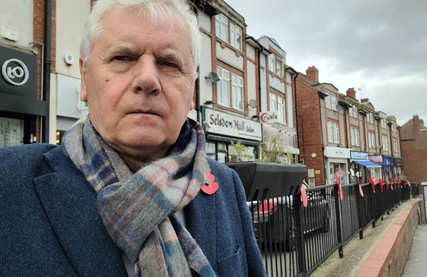 Robert in front of the poppies in Addington Road