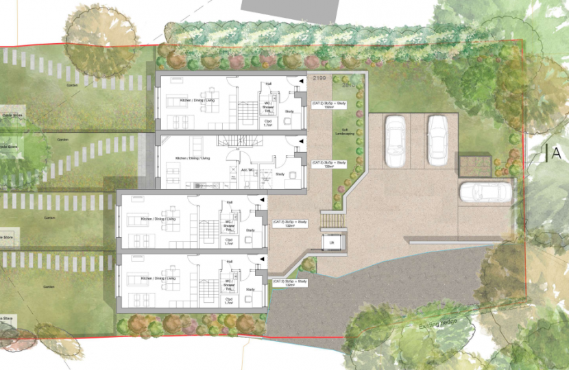 site location plan for planning application for 3 Park Road