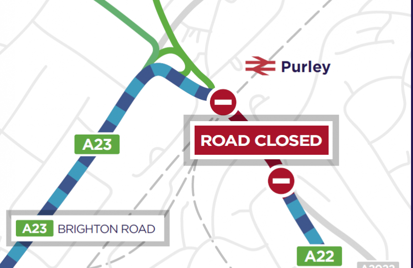 A22 road closure at Purley briefing for Kenley residents