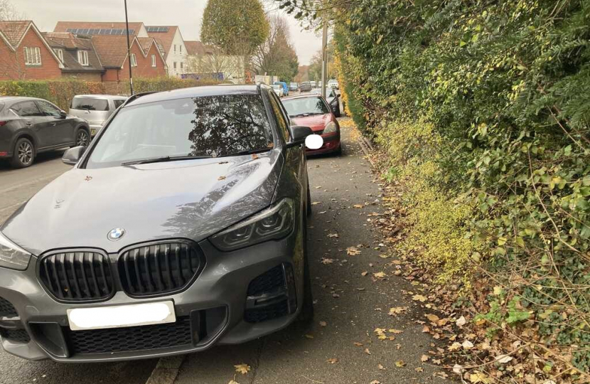 Pavement parking on Higher Drive