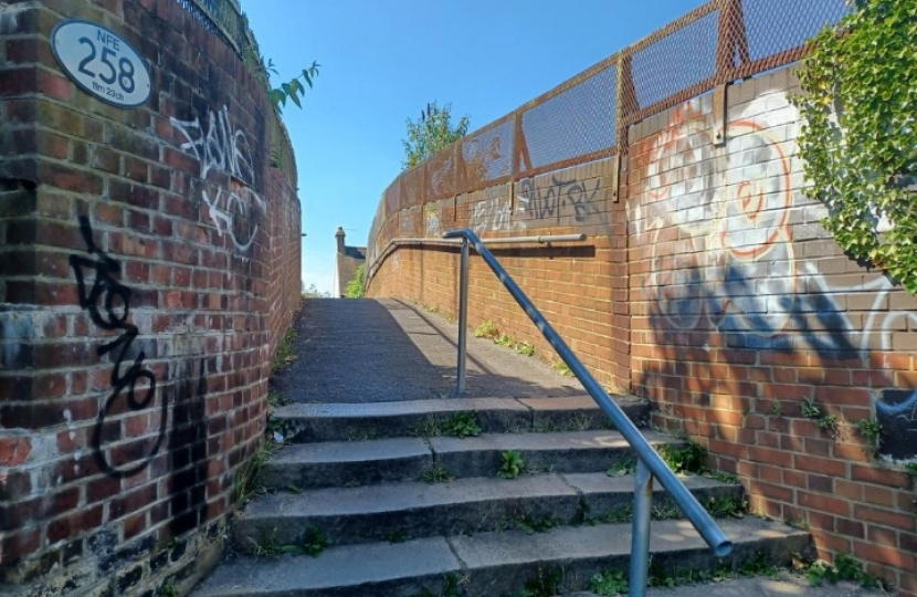 The footbridge between Waddon Road and Benson Road before