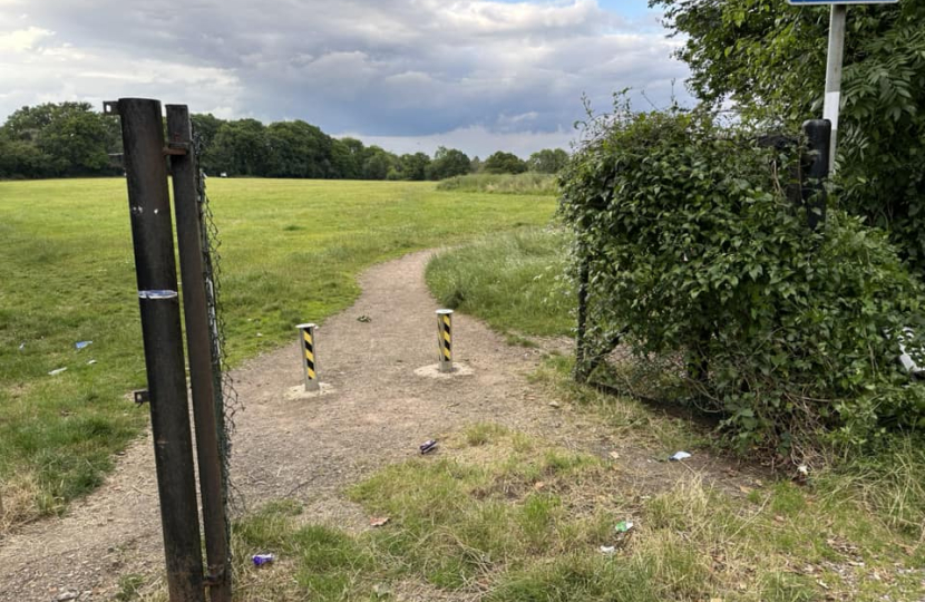 Security bollards at Higher Drive Rec