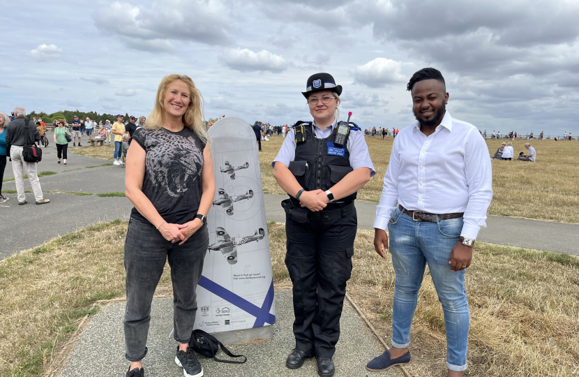 Kenley Cllrs Gayle Gander and Ola Kolade meet with the Kenley Community Safety Team