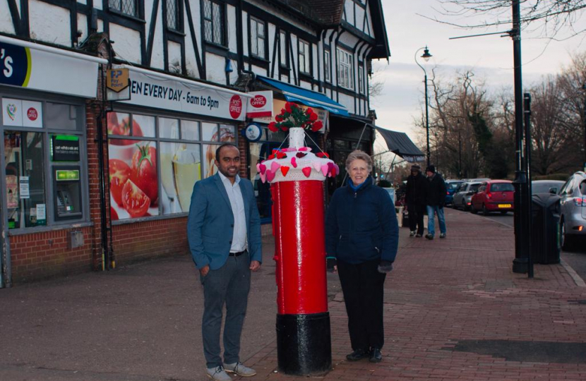 Cllr Margaret Bird and Nikhil Thampi  on Tudor Parade