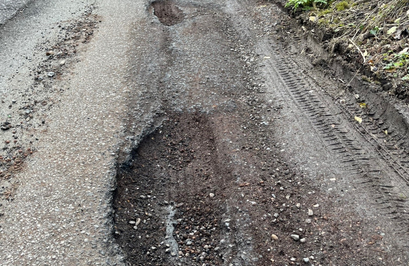 Pothole on Old Lodge Lane