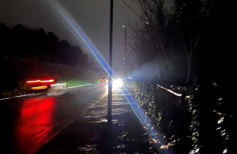 Streetlights out on the A22, Kenley