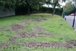 Damaged grass on Shepherds Way green space