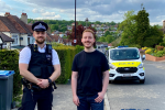 Cllr Luke Shortland with local police