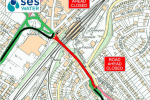 maps showing SES road closure