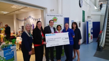 Councillors giving cheque to Croydon Conservative Hospital