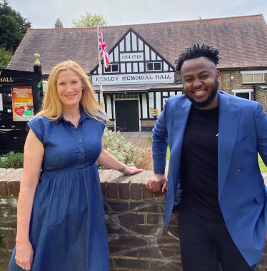 Gayle & Ola outside Kenley Memorial Hall