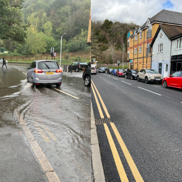 Flooded road Hayes Lane