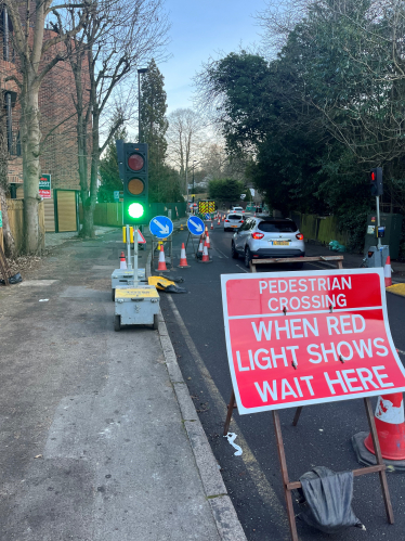 Flood relief works on Kenley Lane January 2024