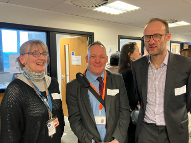 Patrick, Andy and Claire at Cost of Living Event