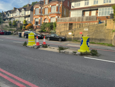 Damaged crossing over the A22